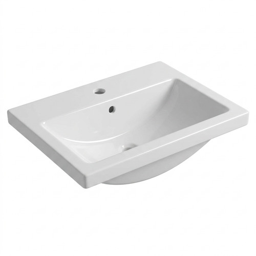 White ceramic sit vanity - white,