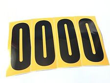 Set of 4 Black Number 0 Yellow