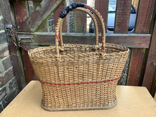 Vtg retro 50s wicker shopping - vtg,