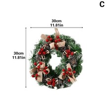 11inch Christmas Wreath Decorative Christmas With Light Door Winter Pine Cone