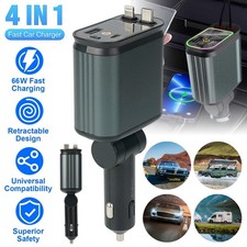 4-in-1 Retractable Car Charger