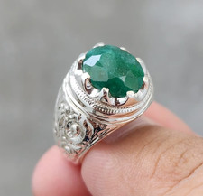 Mens Emerald Ring, Natural