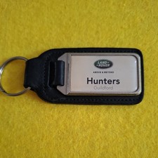 Vintage Land Rover Hunters Guildford Car Keyring Keychain Leather Collectable