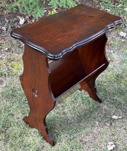 Antique solid wood end table - antique,
