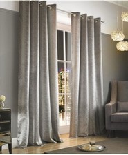 KYLIE MINOGUE Adelphi Mist Beige 90x72in Eyelet Ring Top Lined Curtains Pair