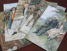 ORIGINAL SET OF SIX  HAROLD COPPING TUCK LITERARY POSTCARDS, DICKENS CHARACTERS.