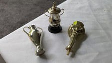 Subbuteo FA Cup Trophy 61128 + SPARE/REPAIRS Jules Rimet & European cup