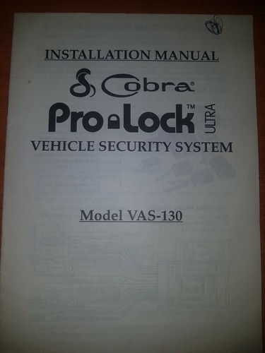 Cobra car alarm fitting - car,