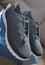 Ladies Trainers YOURS Black Embellished Drawcord  Size 5EEE Fit Extra Wide