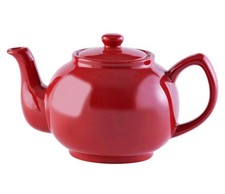 Stoneware teapot bright red - stoneware,