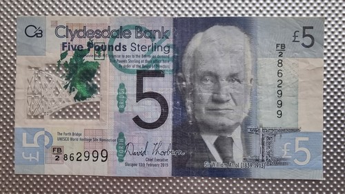 Clydesdale bank note 2015 - £5,