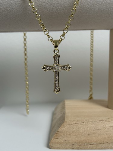 9ct gold filled cross - gold,