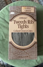 Vintage St Michael Tights Knit Size Large Green In Box