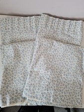 M & S Curtains 50.5"W x 55.5"L  100% Cotton - Small Blue Leaves, re-use crafts