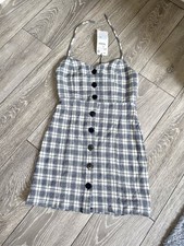Zara check gingham mini button