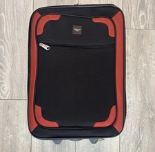 Skyflite London Pull Along Cabin Luggage Lightweight Soft Wheels Black Red Small