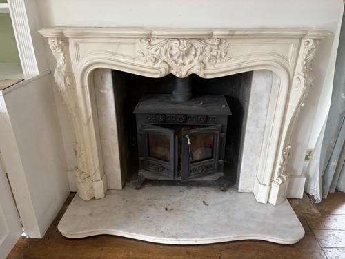 White marble hearth victorian - white,