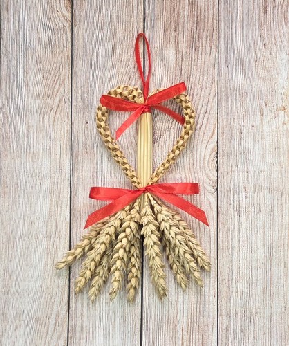 Handcrafted straw corn dolly - handcrafted,