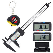 6'' LCD Digital Vernier Caliper Micrometer Measure Tool w/ Mini Tape Measure Set