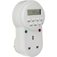 Digital Mains Plug in Timer Socket LCD Display 12/24 Hour 7 Day Electronic