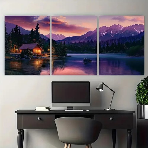 3pcs lakeside cabin blue - lakeside,