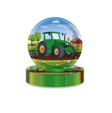 10 7" Cartoon Tractor Plate
