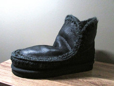 MOU ESKIMO BLACK Hand-crafted Genuine Sheepskin Pull On slipper Boots-Sz 41-US 8