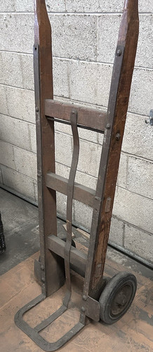 Vintage wooden hand truck sack - wooden,