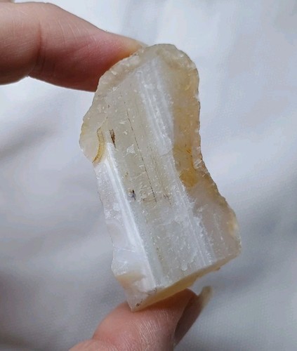White agate rough - white, raw