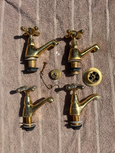 Vintage brass cross head - cross, taps