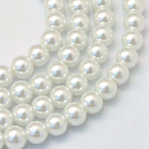 White glass pearl 3mm - pearl,