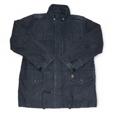 Carhartt Hickman Coat Mens Large Black Faded Vintage 00s Workwear Canvas Durable