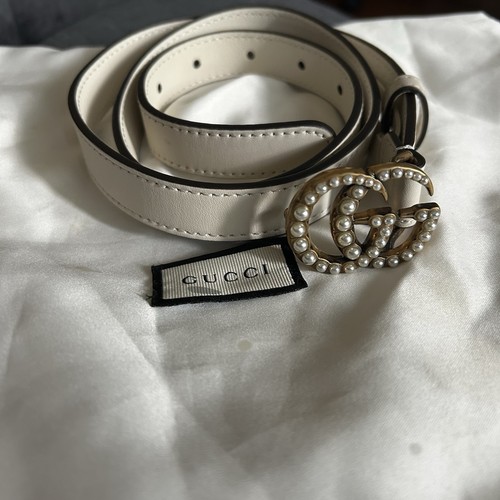 Gucci cream leather belt - cream, with