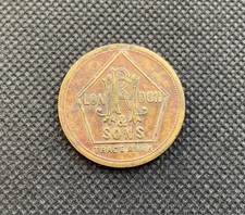 Vintage Brass Token - Sixpence