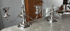 A PAIR OF VINTAGE 2 CANDLE