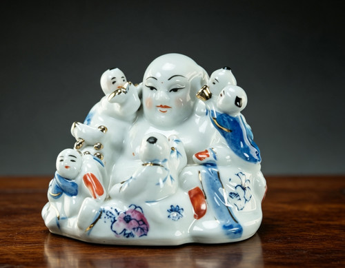 Vintage porcelain buddha - vintage,