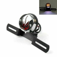 Flame Fire Rear Tail light Brake Light For Chopper Cafe Racer Bobber Chrome