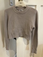 Zara ladies half Blouse/ Top Overlay beige knitted Size S/M