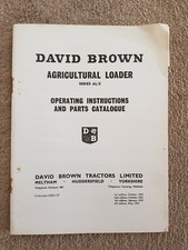 DAVID BROWN AL/2 LOADER PARTS & OPERATORS MANUAL 