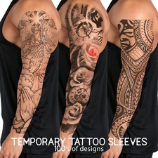 Temporary Tattoo Sleeve Full Arm Waterproof Transfer Realistic Sticker Halloween
