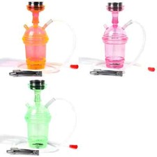Portable Shisha Pipe Hookah set With LED Light Hose Acrylic Smoking Travel Cup