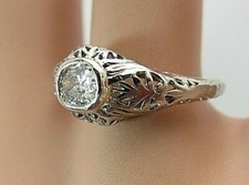 Vintage Antique 18K White Gold