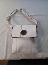 Moda White Giant Button Shoulder Bag New with Tags