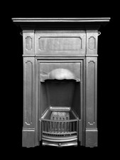 RESTORED ANTIQUE CAST IRON FIREPLACE FIRE INSERT EARLY 1900s EDWARDIAN