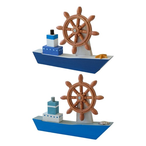 Wooden sailboat model bookcase - wooden,
