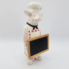 Plaster Pig Chef Statue Figure