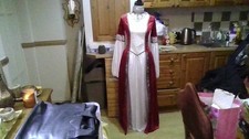 Fancy Dress Medieval Style  with veil / Christmas / Ladies Size 8-10