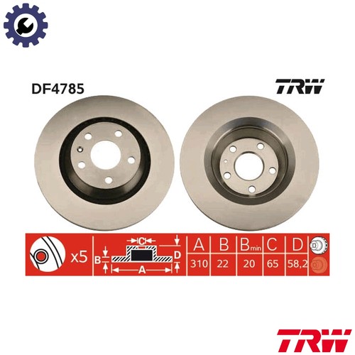 Brake disc df4785 for - brake, audi