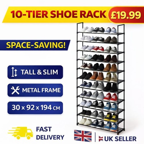 Tier shoe rack tall slim - tier,
