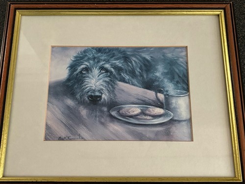 Lurcher dog print framed - dog,